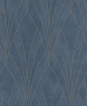 Modrá geometrická tapeta na stenu, Art Deco, L85601, Elegance, Ugepa