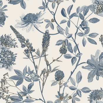 Sivomodrá vliesová kvetinová tapeta, M45801, Elegance, Ugepa