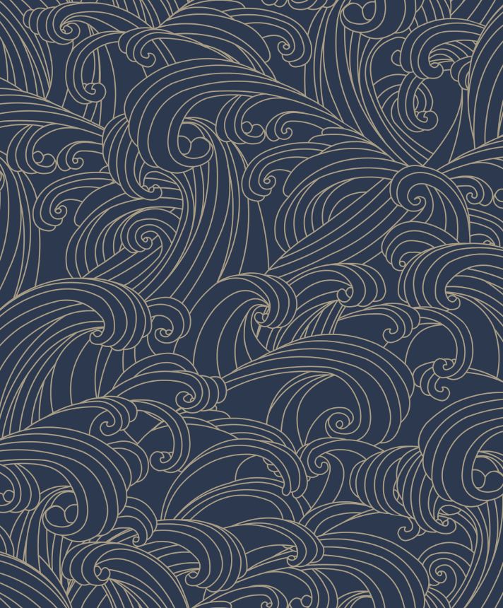 Modrá vliesová tapeta na stenu, morské vlny, M62901, Elegance, Ugepa