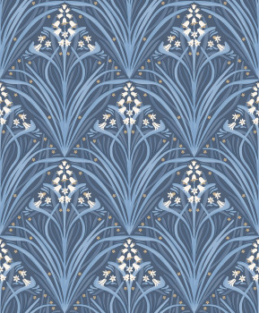 Modrá kvetinová vliesová tapeta na stenu, Art Deco, M66101, Elegance, Ugepa