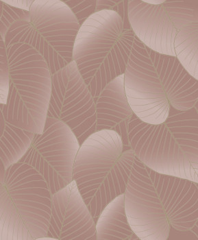 Ružovo-zlatá vliesová tapeta s listami, B21203  Botanique  Ugepa