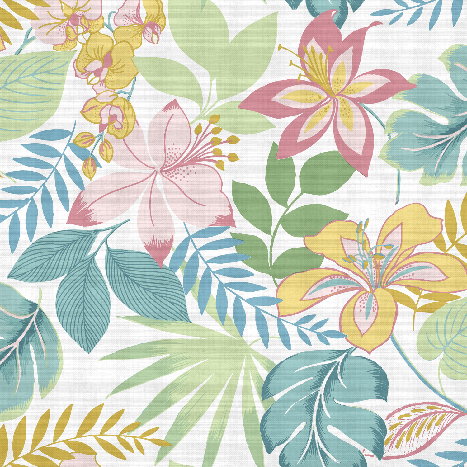 Sivo-biela vliesová tapeta s exotickými kvetmi a listami, 118732, Envy