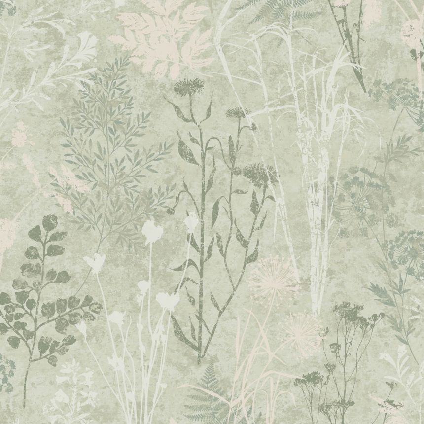 Zelená vliesová tapeta na stenu, kvety, listy, 120716, Vavex 2025