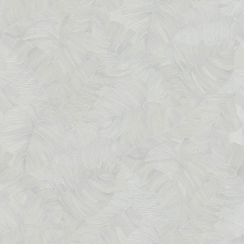 Sivá vliesová tapeta s plastickými listami, TI2104, Time 2025, Grandeco