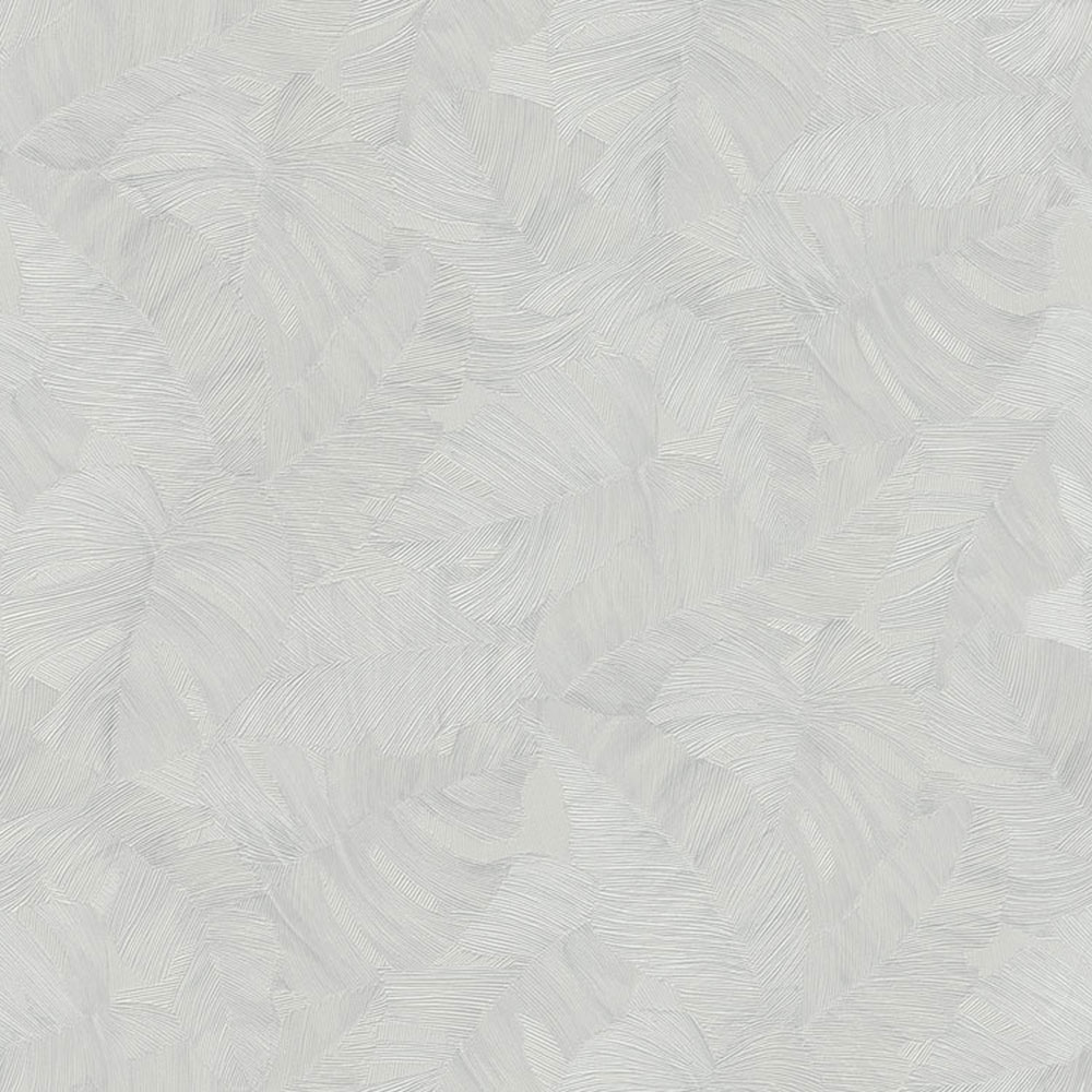 Sivá vliesová tapeta s plastickými listami, TI2104, Time 2025, Grandeco