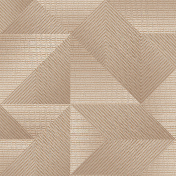 Hnedo-béžová vliesová geometrická 3D tapeta, TP422974, Exclusive Threads, Design ID