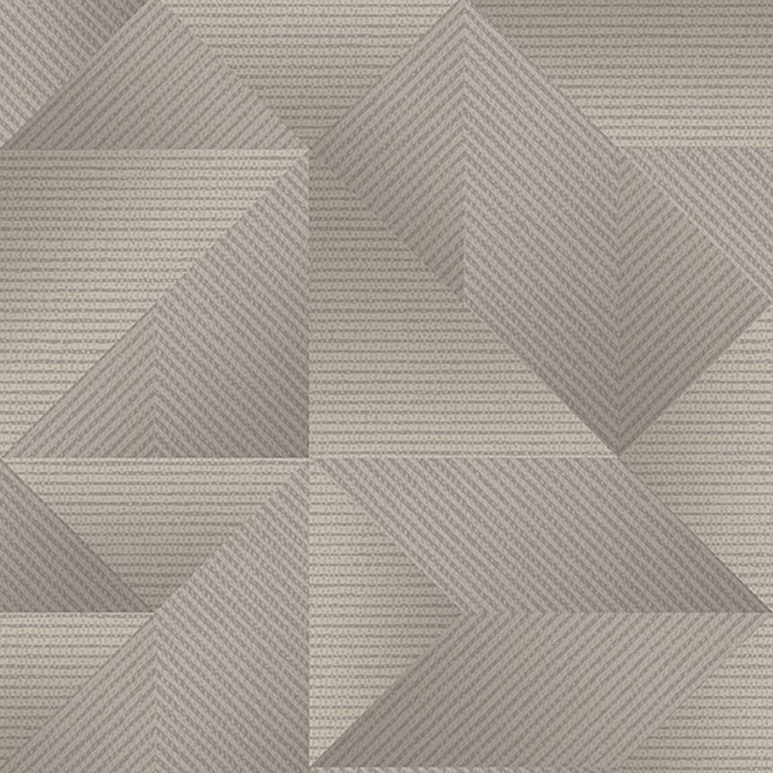 Hnedá vliesová geometrická 3D tapeta, TP422975, Exclusive Threads, Design ID