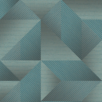 Tyrkysová vliesová geometrická 3D tapeta, TP422976, Exclusive Threads, Design ID