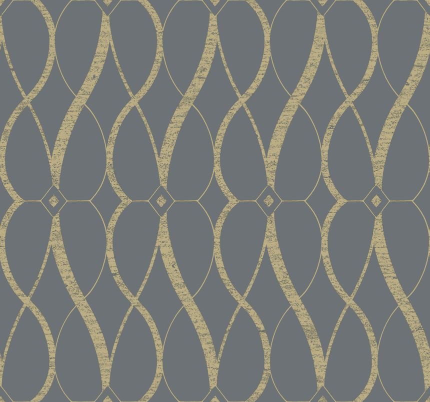 Sivo-zlatá geometrická vliesová tapeta, MD7176, Modern Metals, York