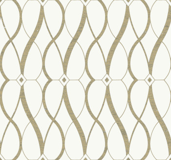 Krémovo-zlatá geometrická vliesová tapeta, MD7171, Modern Metals, York