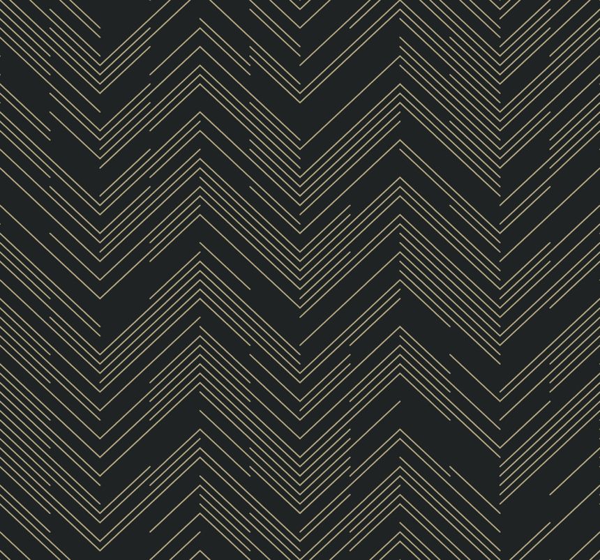 Čierno-zlatá geometrická vliesová tapeta na stenu, MD7221, Modern Metals, York