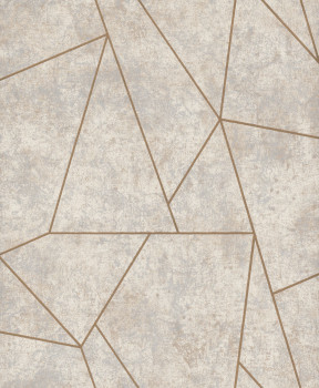 Sivo-béžovo-zlatá geometrická vliesová tapeta, NW3504, Modern Metals, York