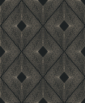 Čierno-zlatá geometrická vliesová tapeta na stenu, NW3593, Modern Metals, York