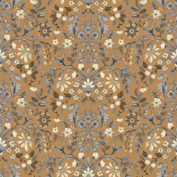 Tmavookrová vliesová tapeta s kvetinovým ornamentálnym vzorom, 12327, Fiori Country, Parato