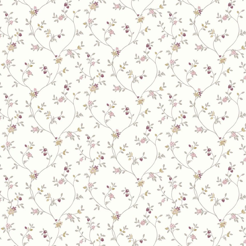 Biela vliesová kvetinová tapeta na stenu, 12332, Fiori Country, Parato