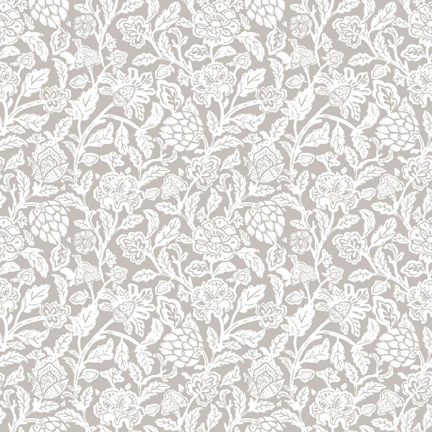 Sivá vliesová kvetinová tapeta na stenu, 12349, Fiori Country, Parato