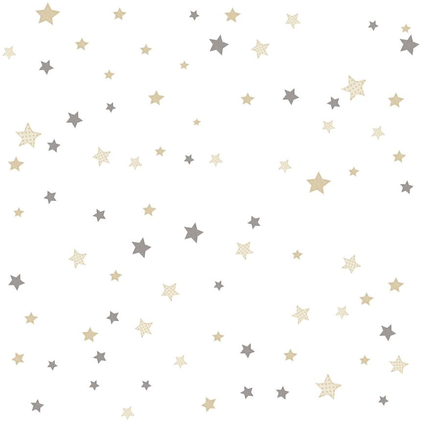 Detská tapeta so sivými a béžovými hviezdičkami, 14826, Happy, Parato