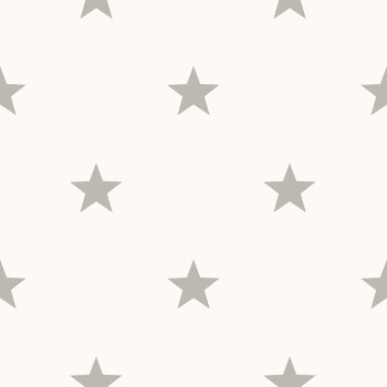 Biela vliesová tapeta, strieborné hviezdy, 16646, Friends & Coffee, Cristiana Masi by Parato