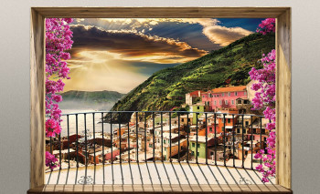 Vliesová obrazová tapeta Balkón nad morom 22120, 368 x 280 cm, Photomurals, Vavex