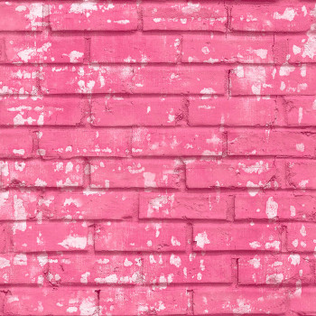Ružová vliesová tapeta tehly, tehlová stena, 16661, Friends & Coffee, Cristiana Masi by Parato