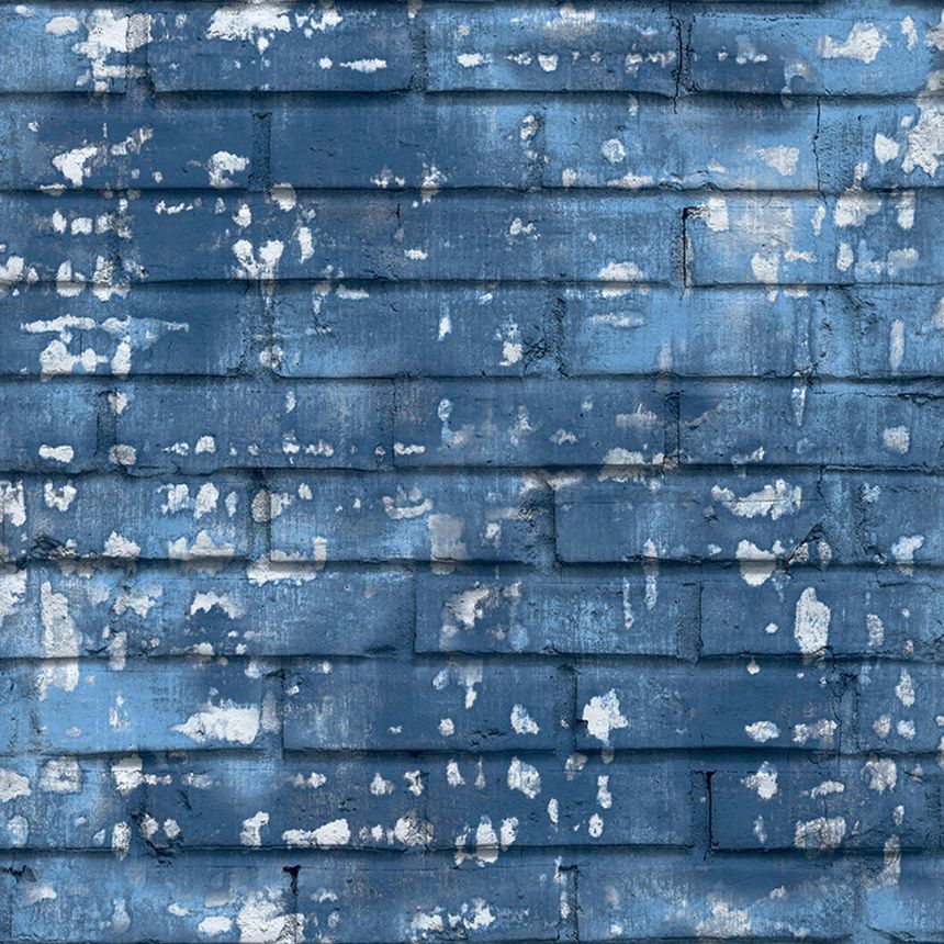 Modrá vliesová tapeta tehly, tehlová múr, 16662, Friends & Coffee, Cristiana Masi by Parato