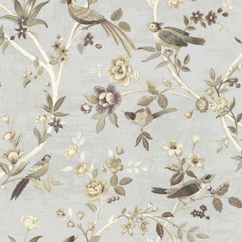 Vliesová tapeta s kvetinami a vtáčikmi, 28845, Thema, Cristiana Masi by Parato
