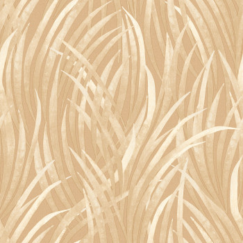 Hnedá vliesová tapeta na stenu, listy trávy,  M64502, Botanique, Ugepa