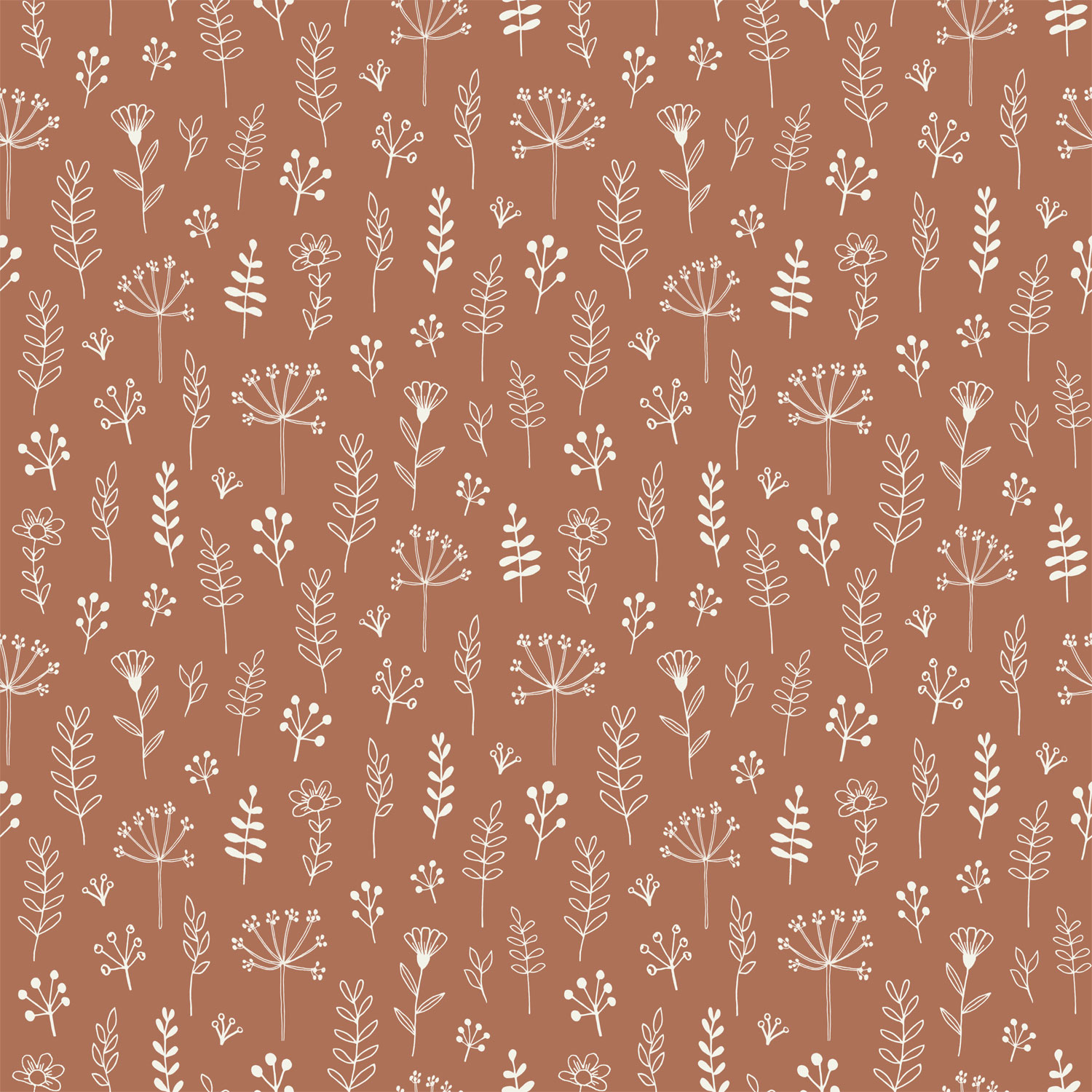 Hnedá vliesová tapeta s kvetinami a listami, 139325, To the Moon and Back, Esta Home