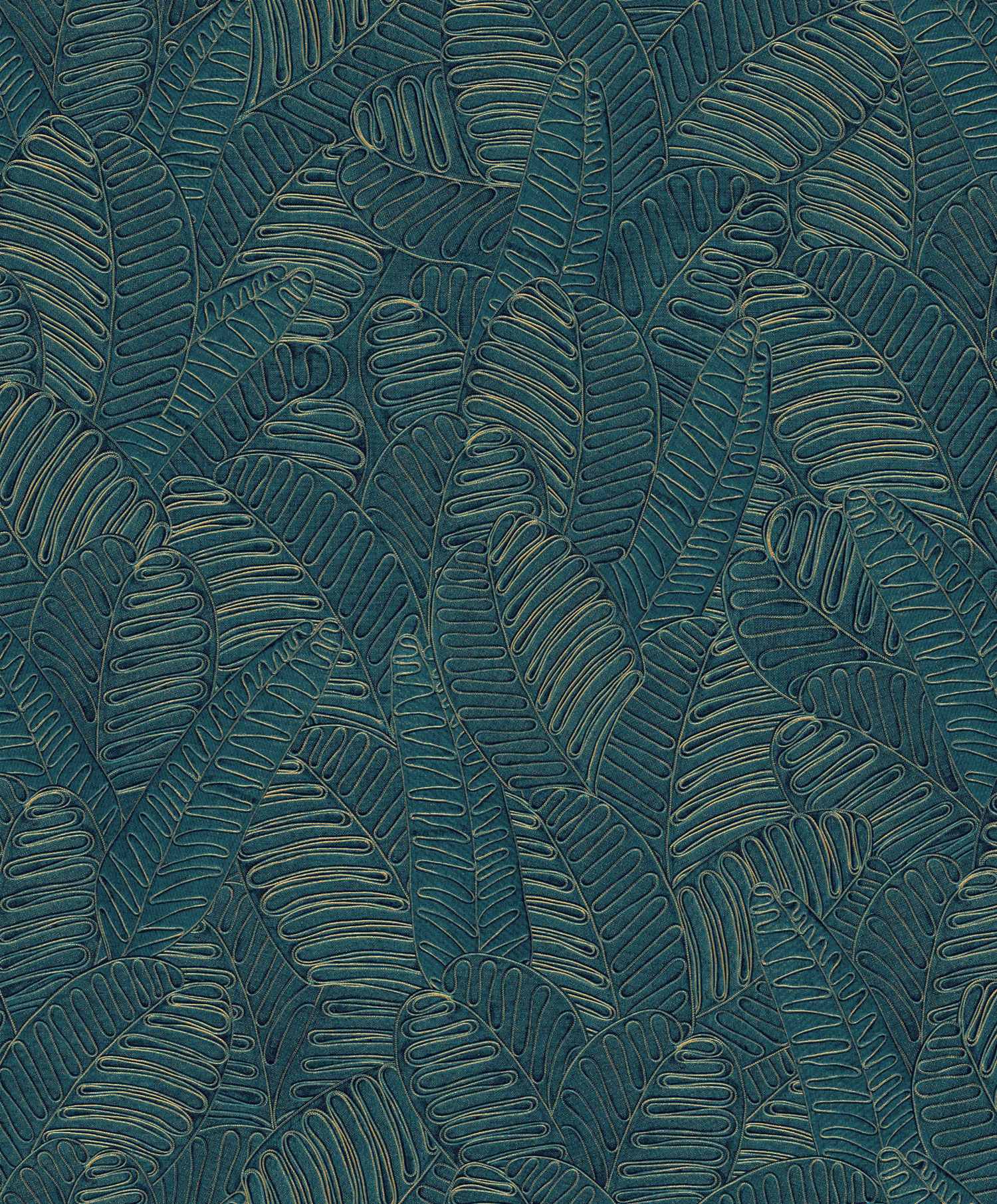Modro-zlatá vliesová tapeta s listami, SPI101, Spirit of Nature, Khroma by Masureel