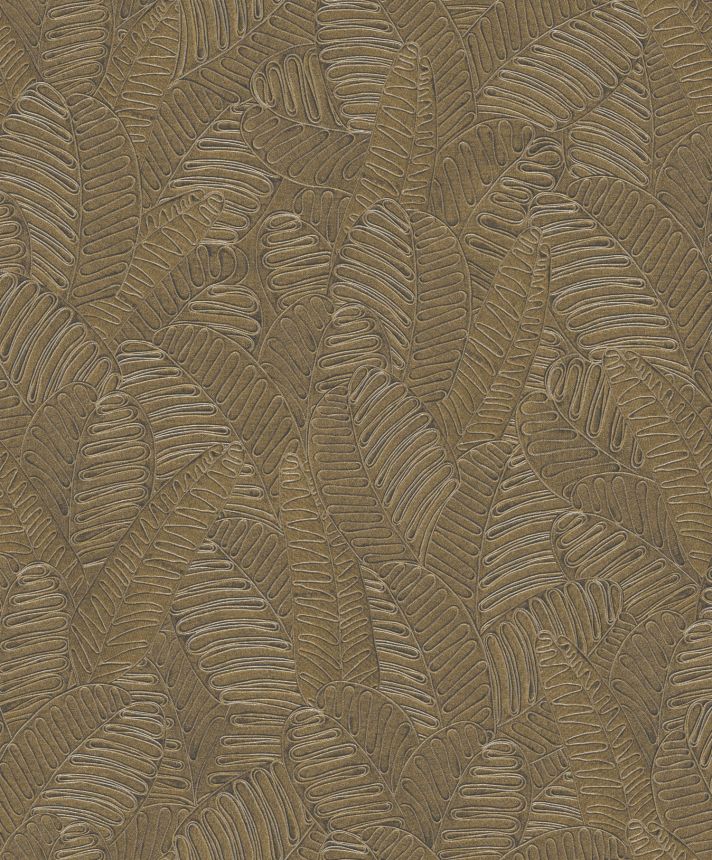 Sivookrová vliesová tapeta s listami, SPI102, Spirit of Nature, Khroma by Masureel