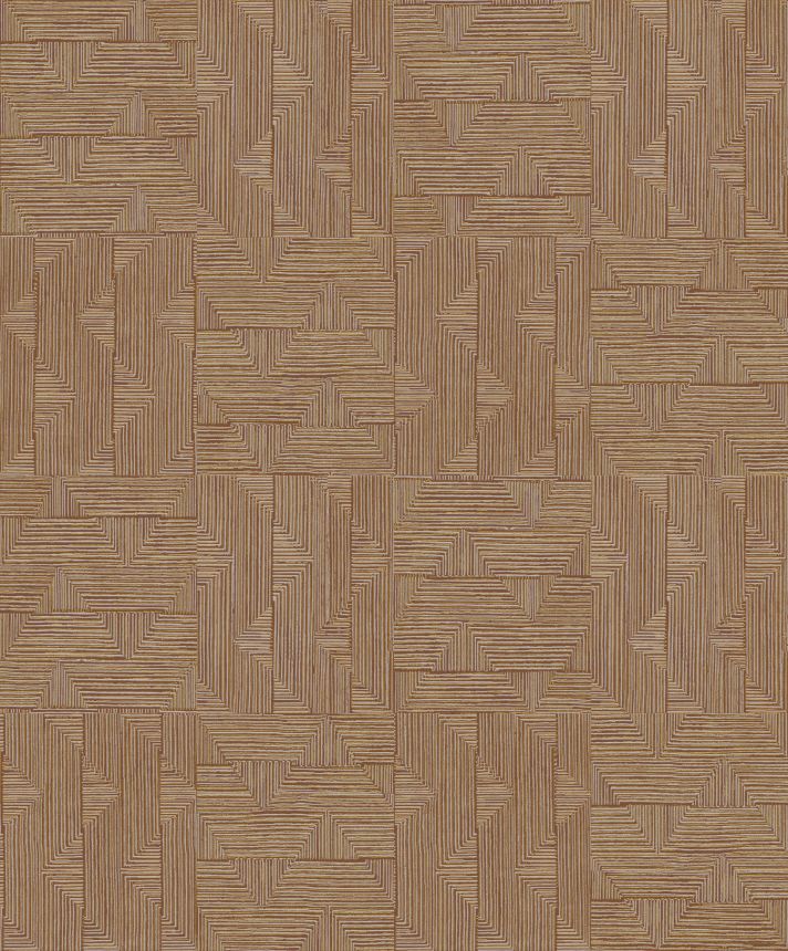 Hnedo-zlatá geometrická vliesová tapeta na stenu, SPI401, Spirit of Nature, Khroma by Masureel