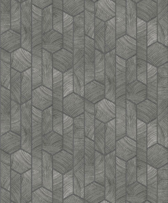Čierno-strieborná vliesová tapeta, geometrický vzor, SUM101, Summer, Khroma by Masureel