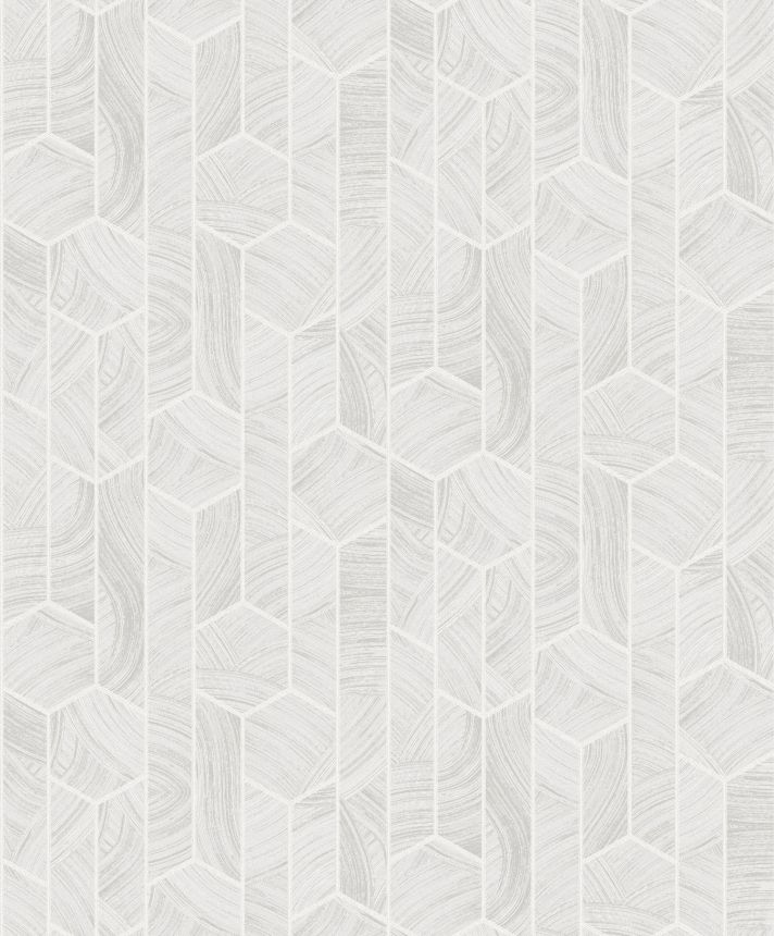 Sivo-biela vliesová tapeta, geometrický vzor, SUM102, Summer, Khroma by Masureel