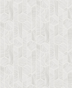 Sivo-biela vliesová tapeta, geometrický vzor, SUM102, Summer, Khroma by Masureel