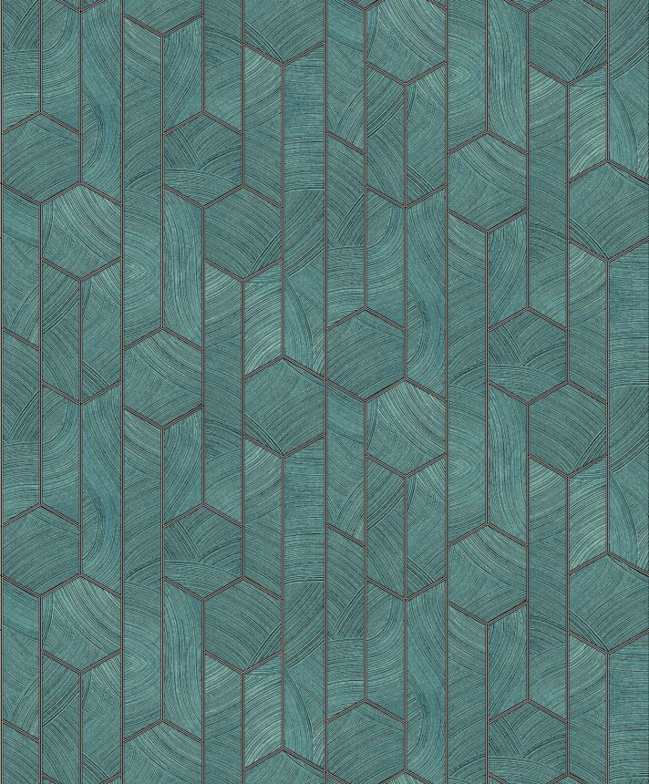 Zelená vliesová tapeta, geometrický vzor, SUM104, Summer, Khroma by Masureel