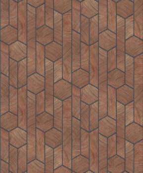 Hnedá vliesová tapeta, geometrický vzor, SUM106, Summer, Khroma by Masureel