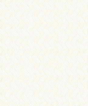 Bielo-zlatá geometrická vliesová tapeta, ZEN404, Zen, Zoom by Masureel