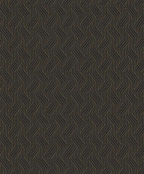 Čierna geometrická vliesová tapeta, ZEN405, Zen, Zoom by Masureel
