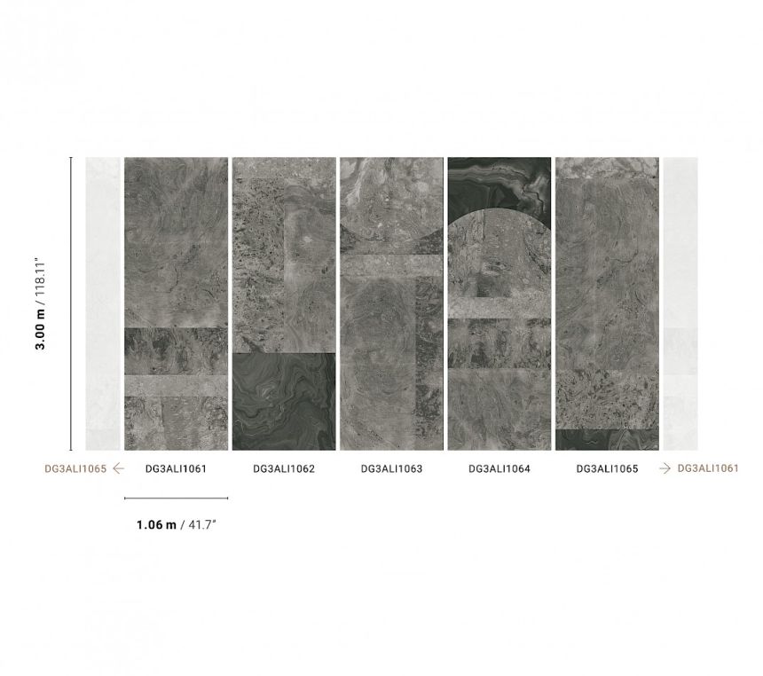 Vliesová fototapeta na stenu, Sivý mramor, DG3ALI1065, Wall Designs III, Khroma by Masureel