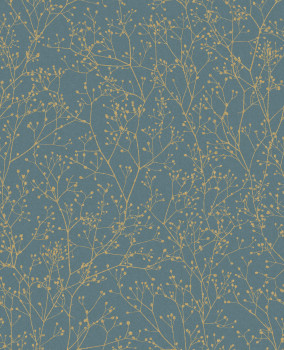 Modro-zlatá vliesová tapeta na stenu, kvety, 120384, Wiltshire Meadow, Clarissa Hulse