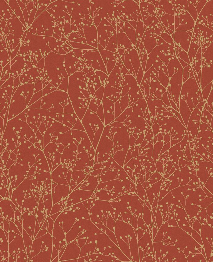 Červeno-zlatá vliesová tapeta na stenu, kvety, 120401, Wiltshire Meadow, Clarissa Hulse