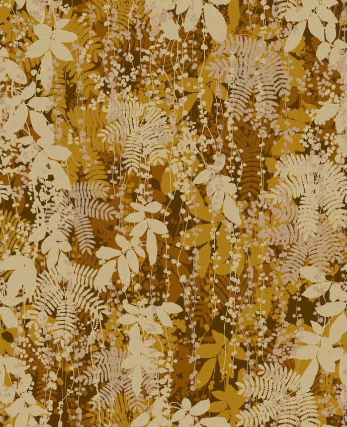 Okrovo-zlatá vliesová tapeta na stenu, listy, 120403, Wiltshire Meadow, Clarissa Hulse
