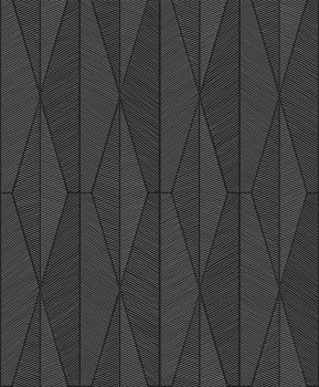 Tapeta na stenu, čierno-strieborná, geometrický vzor, YSA303, Mysa, The Texture Book, Khroma by Masureel