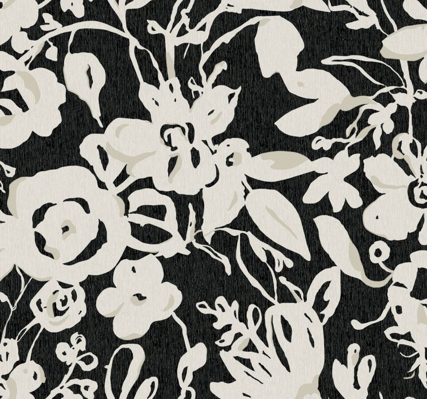 Čierna kvetinová vliesová tapeta, BL1733, Blooms Second Edition Resource Library, York