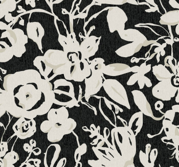 Čierna kvetinová vliesová tapeta, BL1733, Blooms Second Edition Resource Library, York