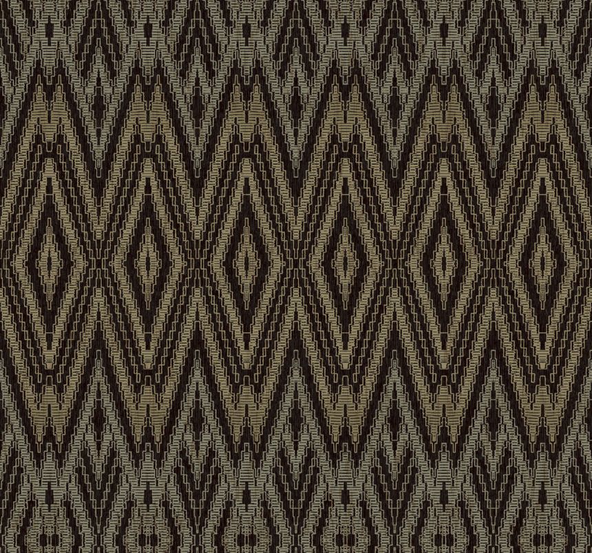 Čierno-hnedá geometrická vliesová tapeta, EV3912, Candice Olson Casual Elegance, York