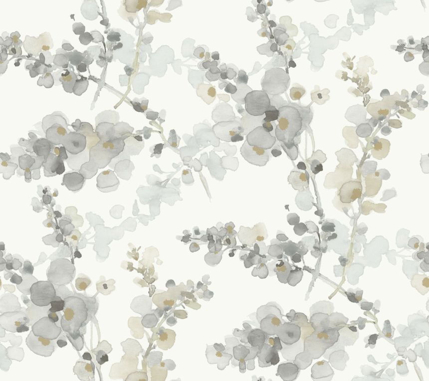 Sivo-béžová kvetinová vliesová tapeta na stenu, EV3971, Candice Olson Casual Elegance, York