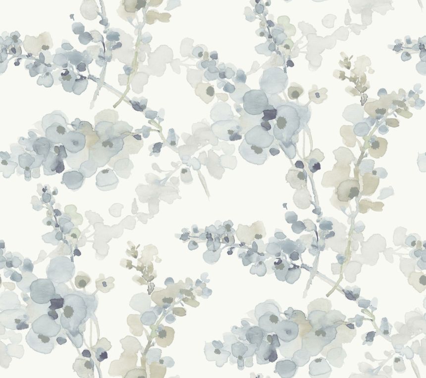 Sivo-modro-béžová kvetinová vliesová tapeta, EV3974, Candice Olson Casual Elegance, York