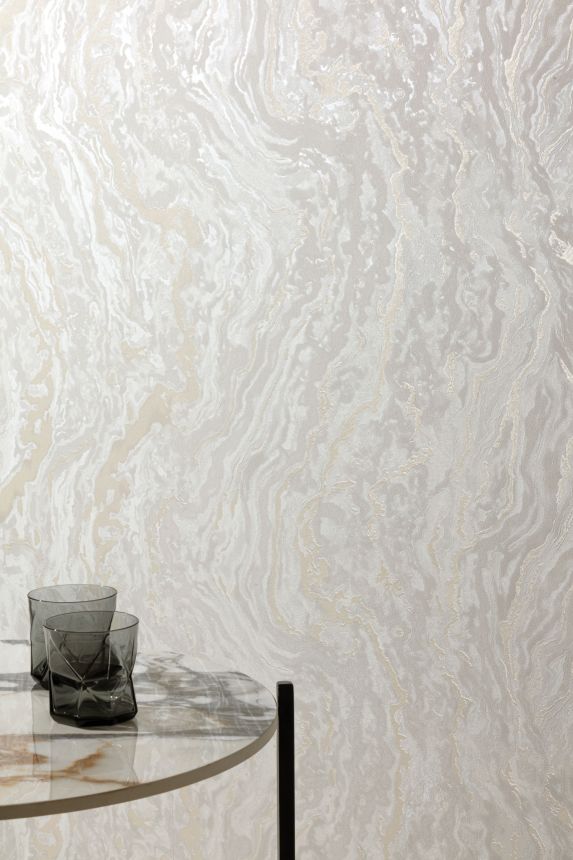 Biela mramorovaná vliesová tapeta na stenu, UR1401, Universe 4, Grandeco