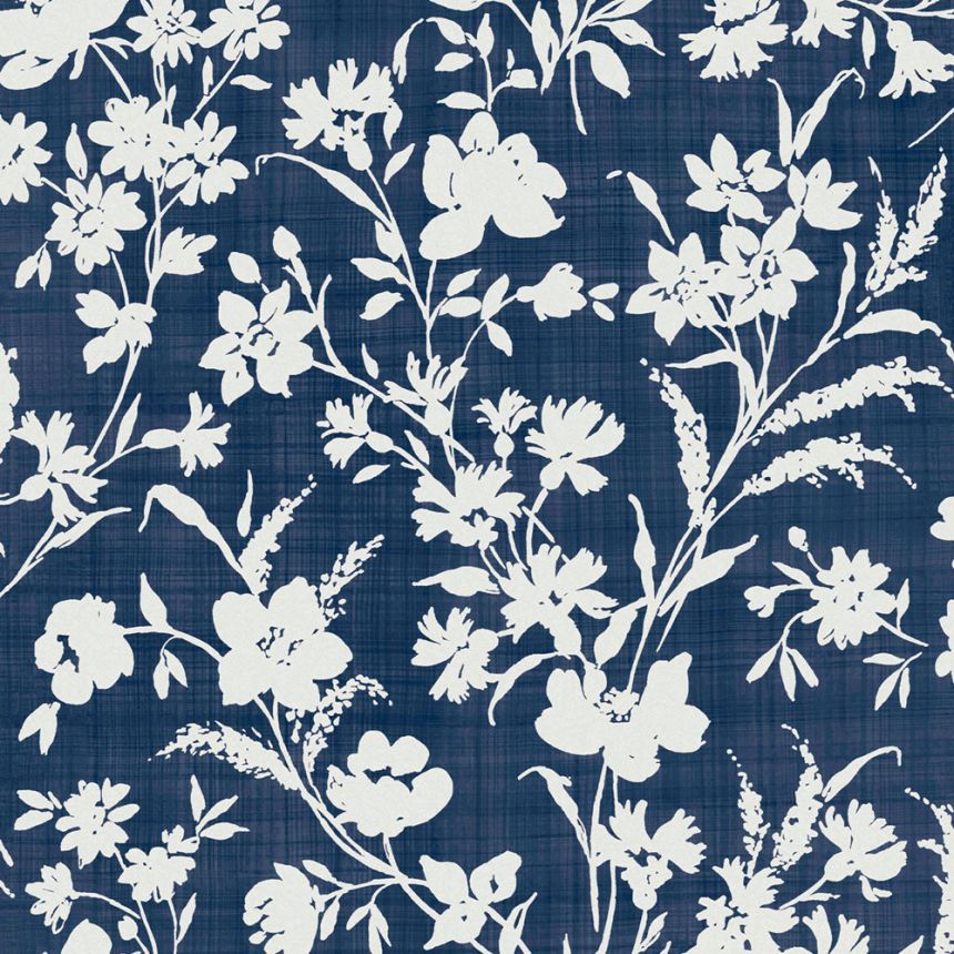 Modro-biela vliesová kvetinová tapeta, 119854, Laura Ashley 3